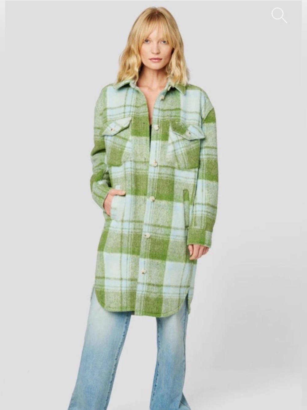 BlankNYC Plaid Lucky Charm Green Women's Jacket